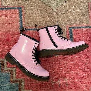 Girls Size 3 Dr Martens Pink Patent Leather Boots